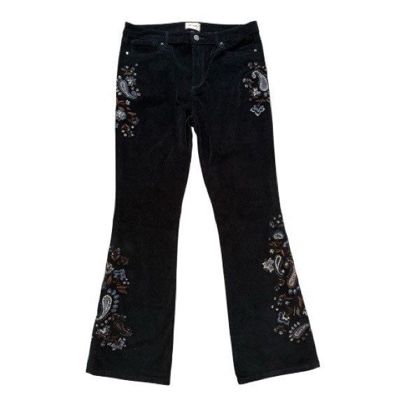 DRIFTWOOD Pants - Driftwood Wyatt Embroidered Corduroy Pants Women 30 Boho Western Flare Festival